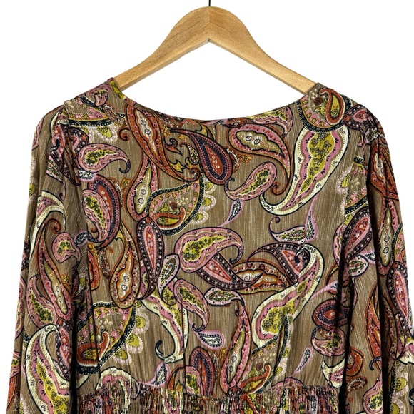 Rusttydustty Maxi Dress Size Medium Paisley Brown Tan - Picture 10 of 12